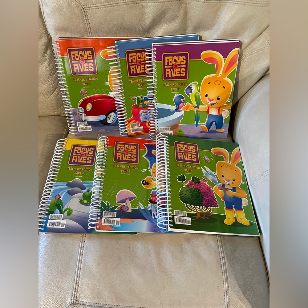 BJU Press Focus on Fives Teacher's Edition Fourth 4th Edition Part 1-6